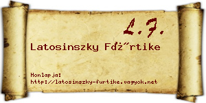 Latosinszky Fürtike névjegykártya